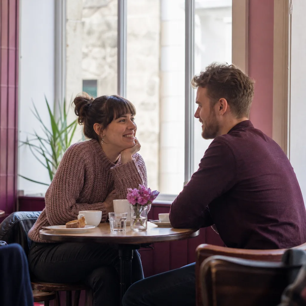 A couple taking a short walk by Kirkwall harbour beneath a clearing sky